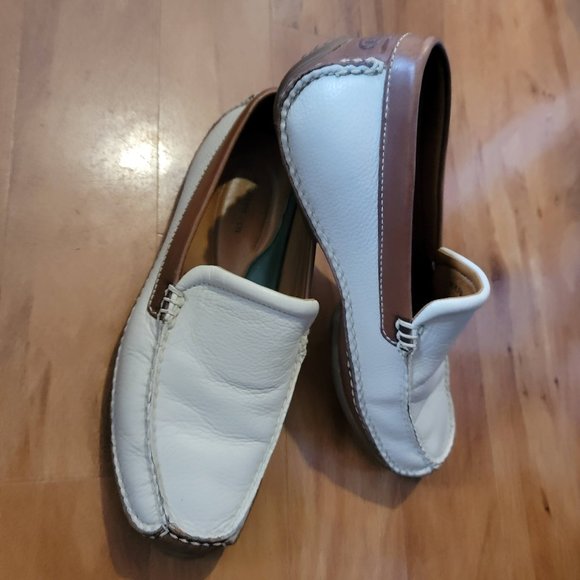 Vintage H.S. Trask Classic Brown Pebbled Heavy Leather Lined Driving Mocs Sz 10 - Picture 4 of 13